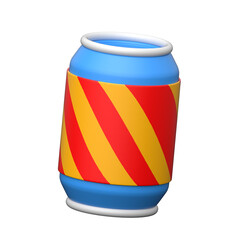 3D soda can icon for drinks and party refreshment.