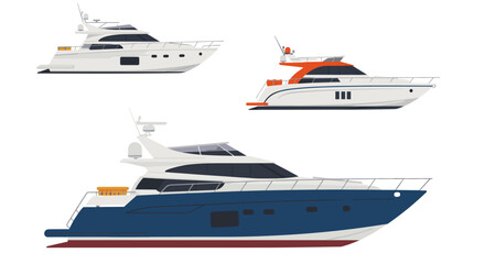 Modern yacht designs with flat minimalist aesthetic for marine enthusiasts