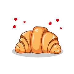 Golden Croissant Illustration Vector Illustration Isolated Design