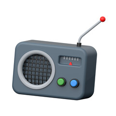 3D radio icon for parties, music, and celebrations.