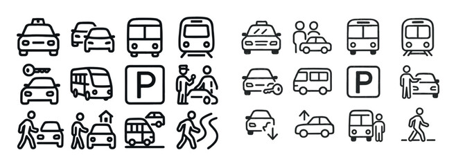 Fototapeta premium Airport Signage Sketch Icons
