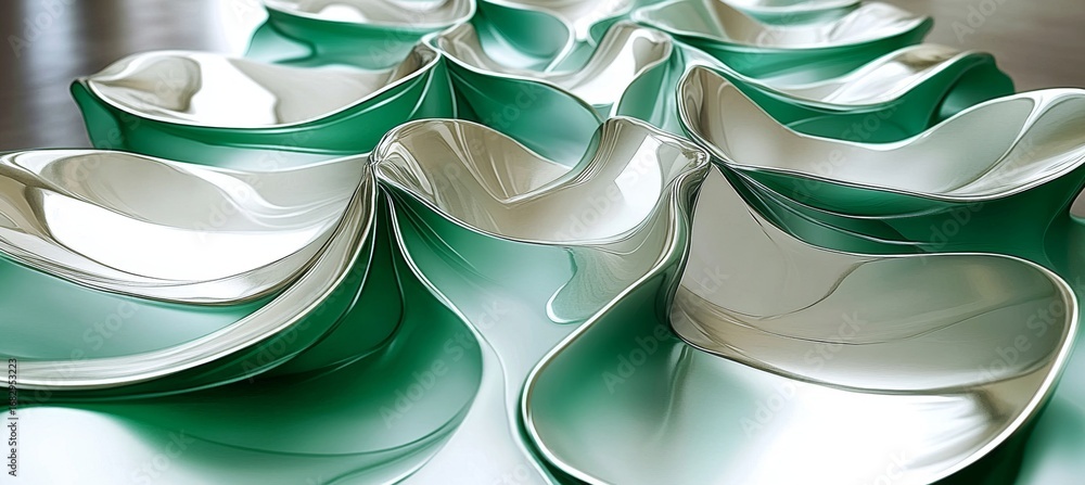 Canvas Prints dreamy silver tones and abstract swirls create ethereal wave forms in serene modern art aesthetic