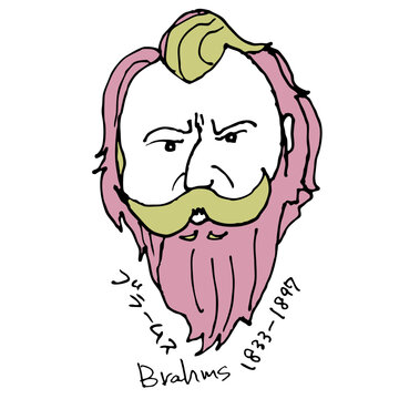 手描きイラスト／作曲家／ブラームスbrahms／歴史