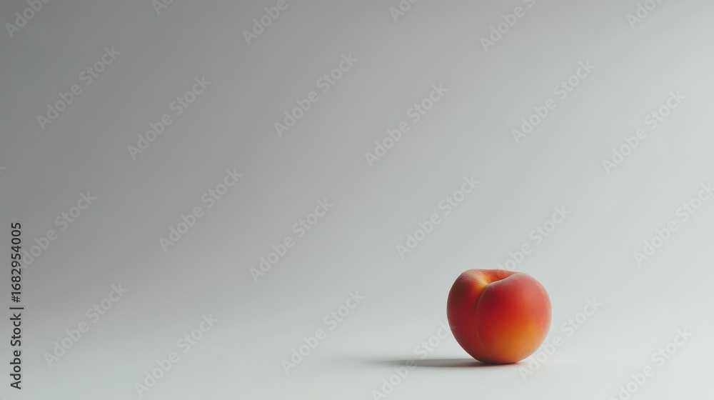 Poster single apricot resting on simple background in studio