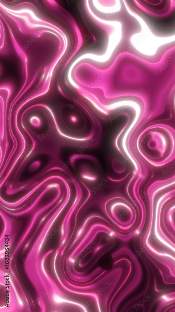 Poster abstract pink glowing fluid pattern with soft light reflections, creating a vibrant, dynamic surface