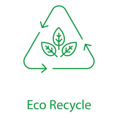 Eco Recycling Green Arrows Earth Care Vector Illustration Icon Design