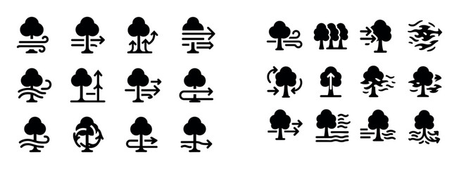Tree Air Purification Icons