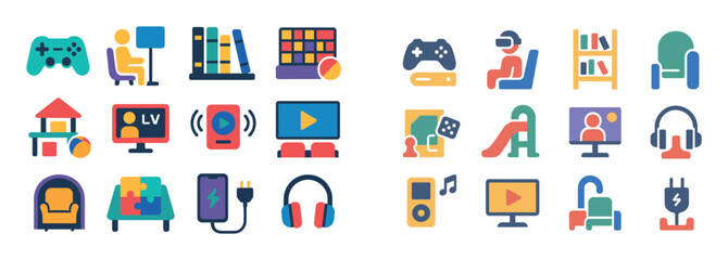 Fototapeta premium Colorful Airport Lounge Icons