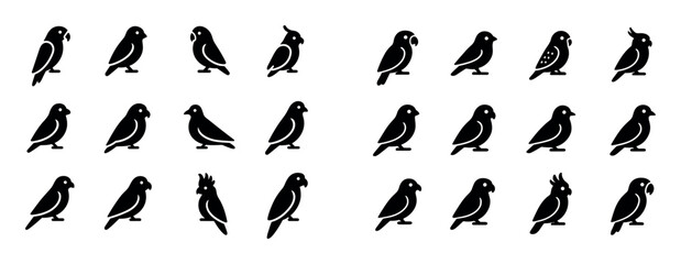 Fototapeta premium Bird Icons Grid
