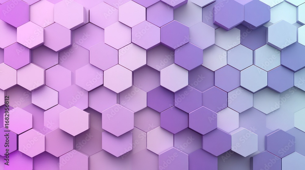 Poster abstract geometric backdrop of various hexagonal shapes with vibrant color gradients