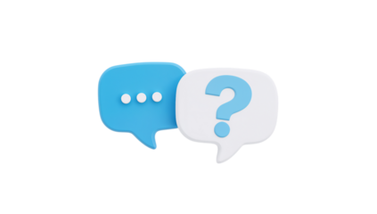 3d icon of question and answer isolated on transparent background