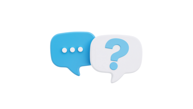 3d icon of question and answer isolated on transparent background