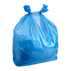 Professional Studio Shot of Blue Plastic Bag Isolated on White Background