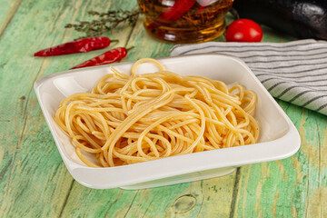 Italian pasta spaghetti with oil