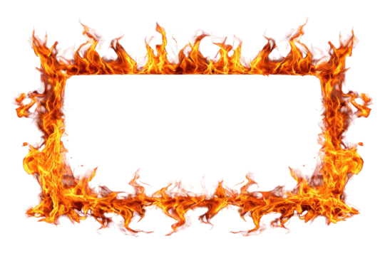 Flaming rectangular frame