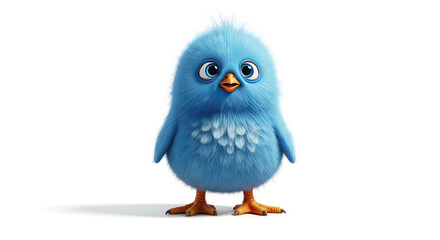 blue bird on white background