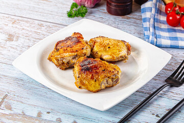 Roasted chicken thighs with spices
