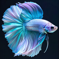 Fototapeta premium Blue and Purple Siamese Fighting Fish, Betta Fish, Aquatic Pet