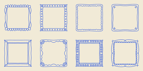 Minimal Hand Drawn Line Art Frame Vector