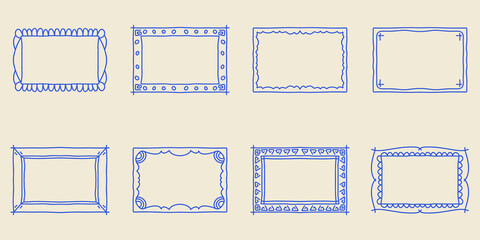 Minimal Hand Drawn Line Art Frame Vector