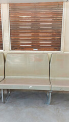 Vintage wooden window inside an old Cairo Metro carriage, offering a glimpse into the city's past....
