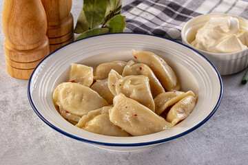 Traditiolal vareniki - stuffed dumplings with potato