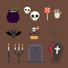 할로윈 일러스트. 다양한 할로윈 일러스트 모음. 벡터 일러스트