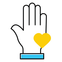 Helping Hand With Heart Vector Illustration Icon Design