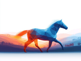 Obraz premium 2026, Horse, Red Horse, Year of the Horse, 12 Zodiac Signs, Sunrise, Beginning, New Year, New Year's Greetings, New Year's Card, Thank You Card, Beginning, animal, silhouette, nature, horse, sun, sky,