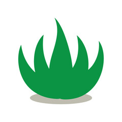 Minimalist aloe vera sharp leaf silhouette created for eco skincare and wellness branding