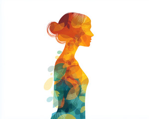 woman, silhouette, beauty, hair, flower, fashion, people, head, lady, nature, summer, drawing, orange, person, body, illustration, art, face, design, love, profile, symbol, cartoon, style, winter, 
