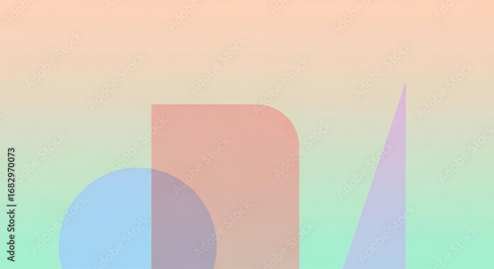 Poster abstract geometric shapes on a soft gradient background, perfect for modern design projects needing 