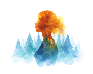 woman, silhouette, beauty, hair, flower, fashion, people, head, lady, nature, summer, drawing, orange, person, body, illustration, art, face, design, love, profile, symbol, cartoon, style, winter, 