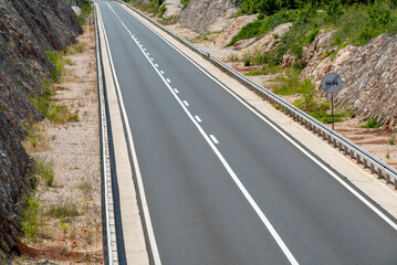 The open road. Highway. New asphalted road.