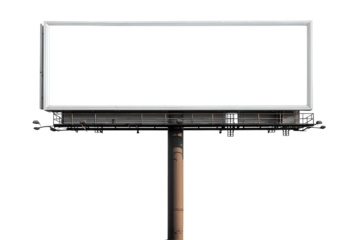 Simple roadside billboard structure with frame and ladder detail, centered composition, isolated on transparent background.
