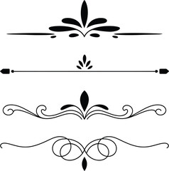 filigree Elegant decorative flourishes and ornate borders, ornamental dividers with scrollwork for design elements, Fancy Line curve lettering, header separator scroll
