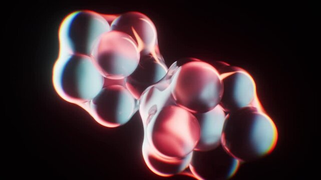 Transparent neon bubbles background, 3d rendering.