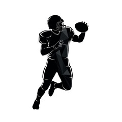 Vector illustration of american football player catching a ball