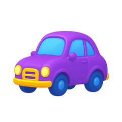 colourful, cute toy car on a transparent background PNG