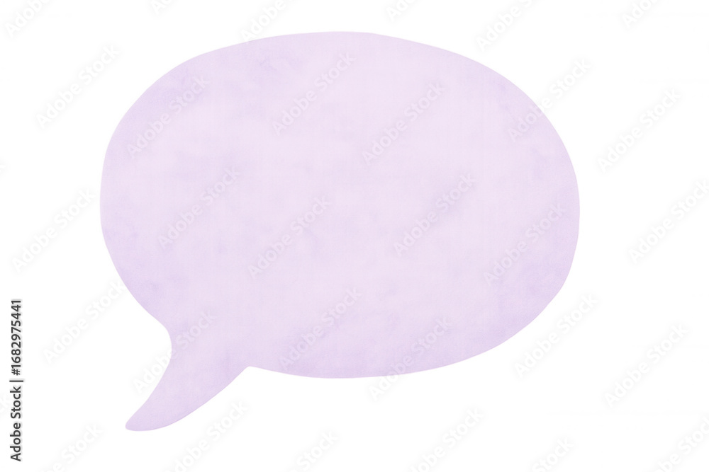 Aufkleber purple speech bubble with a textured appearance floats on a transparent background, ready for text o