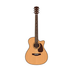 Obraz premium A detailed vector illustration of a classic acoustic guitar, perfect for music, folk, and hobby-related themes.
