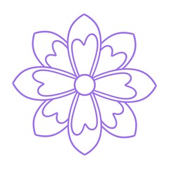 Purple Floral Mandala Line Art Design