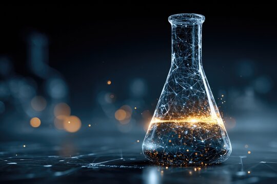 Sci-fi flask, glowing network