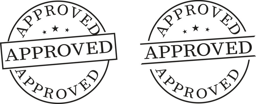 Approved stamp seal icon set.approved rubber stamp icon isolated on white background. approved stamp circle graphic guarantee seal certification document approval stamp icon vector.