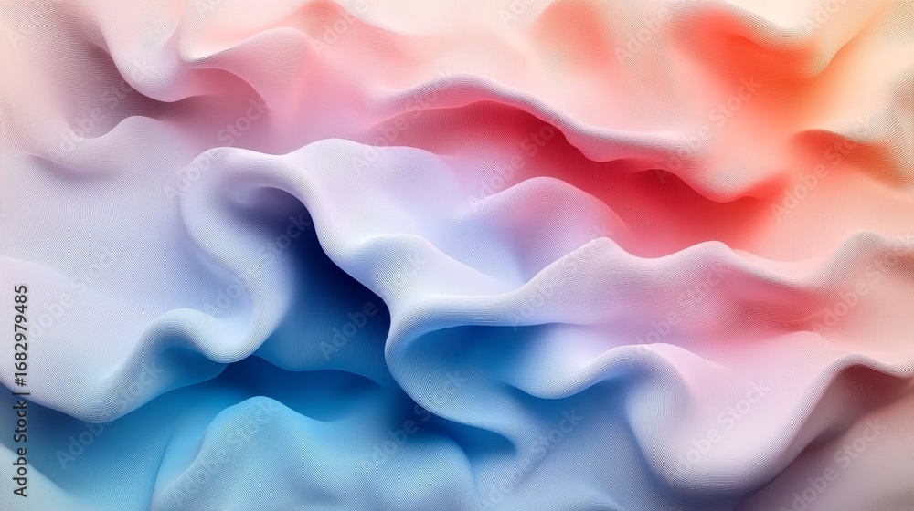 Poster elegant swirling fabric with dreamy color transitions and smooth waves for artistic backgrounds