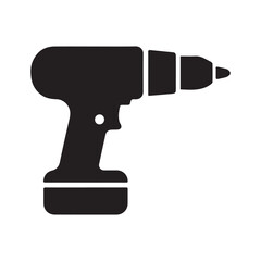 Drill silhouette black and white vector icon