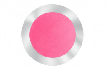 Pink circle with silver frame on a transparent background, perfect for adding a touch of color and elegance to any project