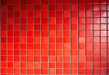 A vibrant wall clad in rich red tiles, showcasing varied textures and subtle shading,  rustic,  architecture