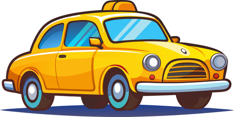 Fototapeta premium yellow taxi car isolated