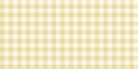 Beige gingham checkered pattern background. Seamless pastel beige plaid design. Soft and sweet vintage aesthetic. Beige white gingham check tablecloth picnic style traditional.